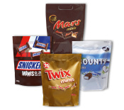 Bounty, Mars, Snickers, Twix 440-500g