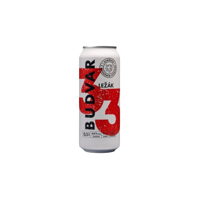 Budvar 33 světlý ležák 0,5L plech