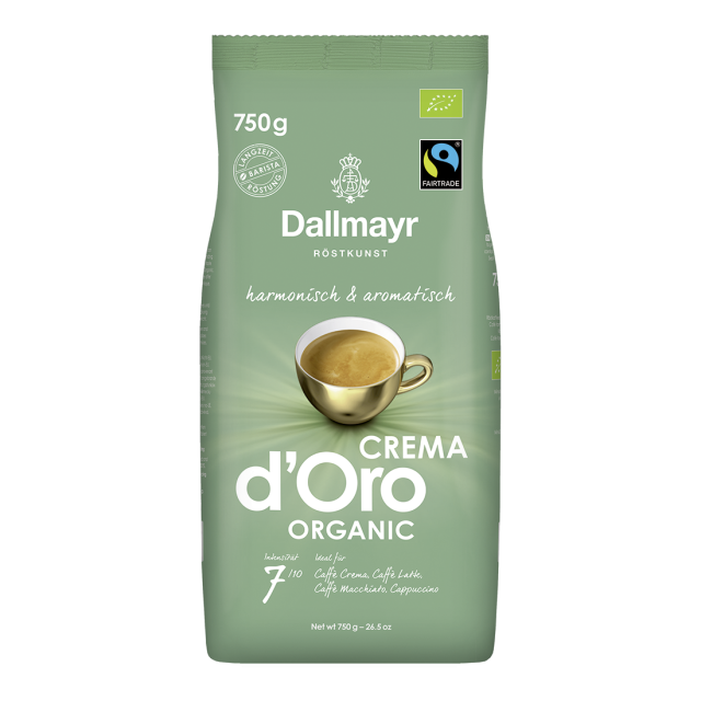 Dallmayr Crema D'Oro Organic 750g zrnková